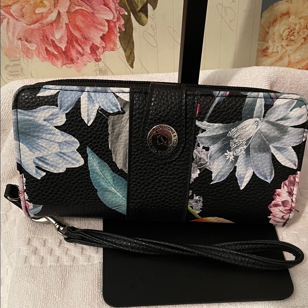 Floral Black Stone & Co  Women's Wallet